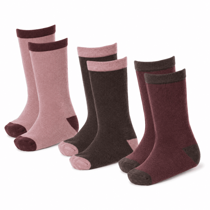 Bruse ullsokker, 3pk Edland, Rose Brown mix