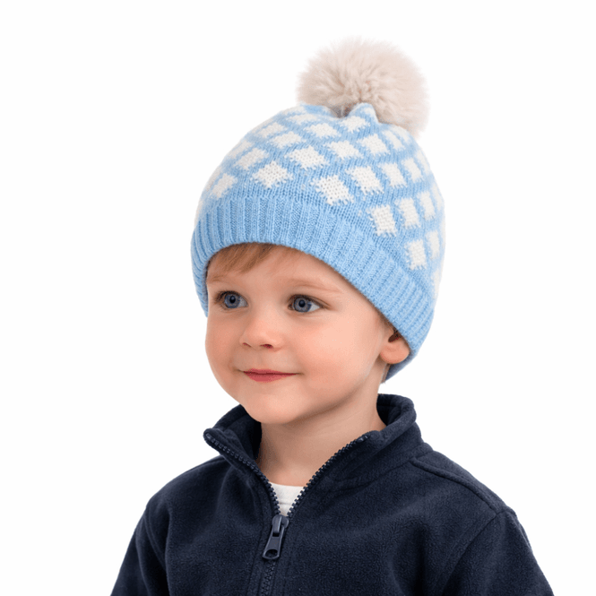 Hovedbilde Janus Ull lue m/dusk, 3-6 år, blå ruter