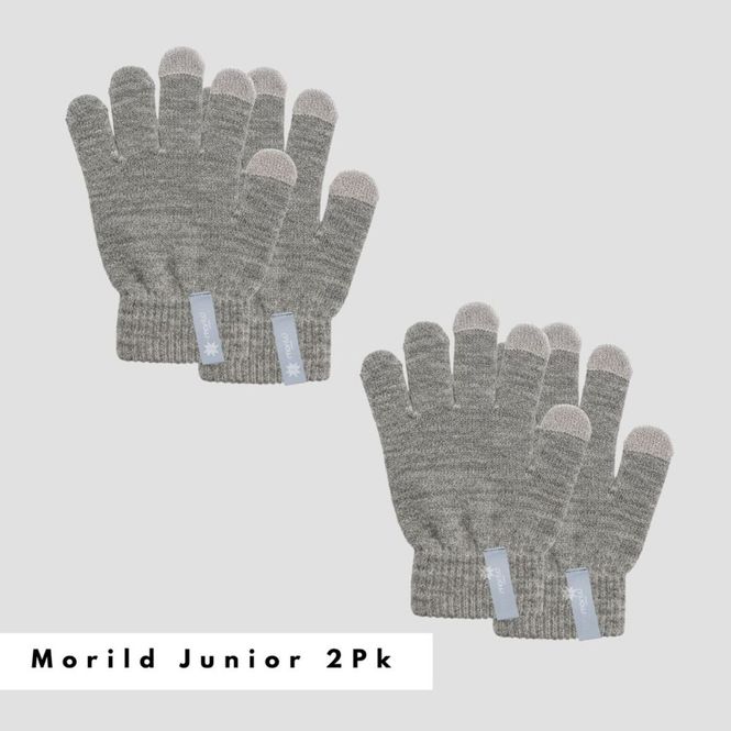 Hovedbilde Morild Magic fingervanter Junior 2-pk med refleks, grå