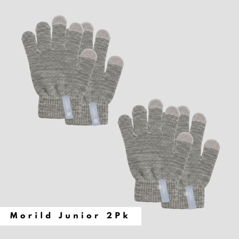Morild Magic fingervanter Junior 2-pk med refleks, grå
