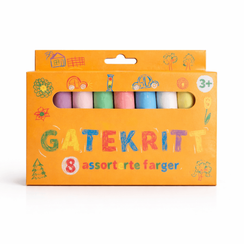 Fargerikt gatekritt til barn - perfekt for kreativ utelek