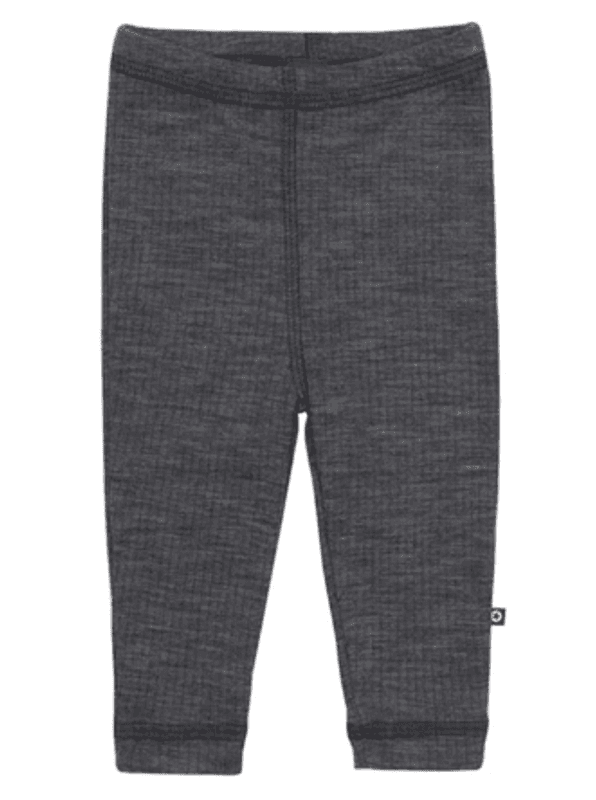 Smallstuff Leggings prematur, merinoull, Dark grey drop needle