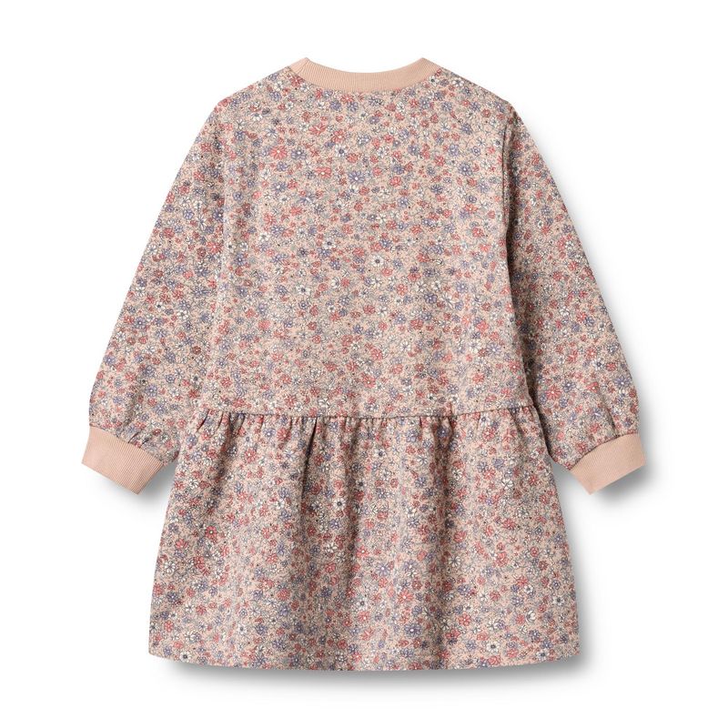 Wheat, Sweat Dress L/S Zenia, Rose Dust Flowers