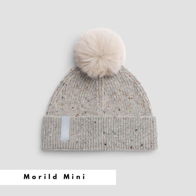 Hovedbilde Morild Mini Neppy pom pom lue med refleks, grå