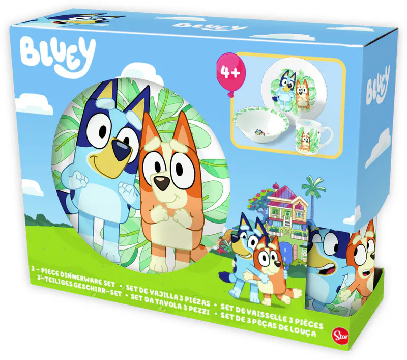 BLUEY 3 Deler Gavesett i Keramikk, SNACK