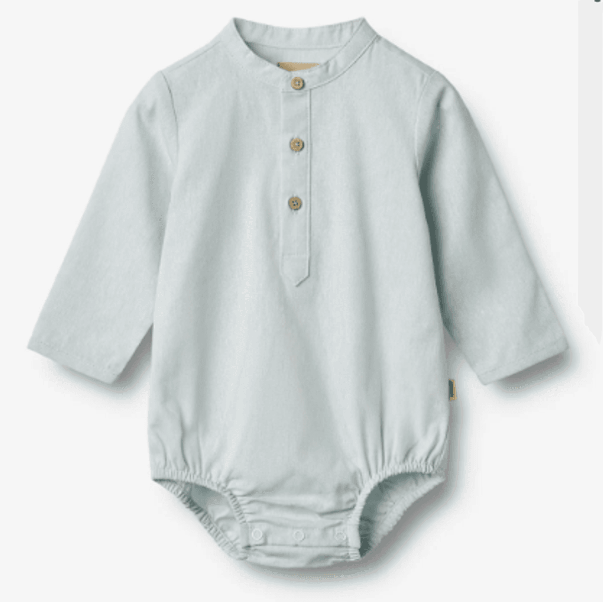 Wheat, Romper Shirt Victor, Light Blue chambray (92 cm)