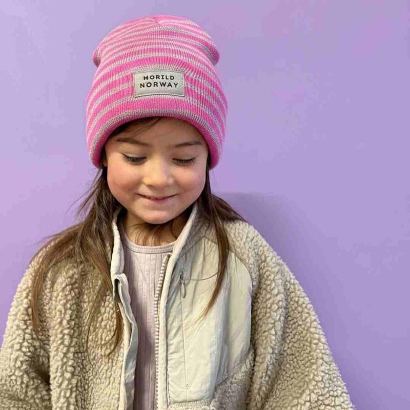 Morild Refleks stripe lue med refleks, rosa