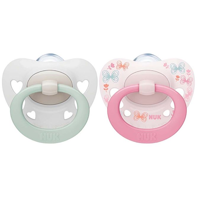 Hovedbilde NUK Pacifier Signature Silicon S1 Rosa/Hvit 0-6m