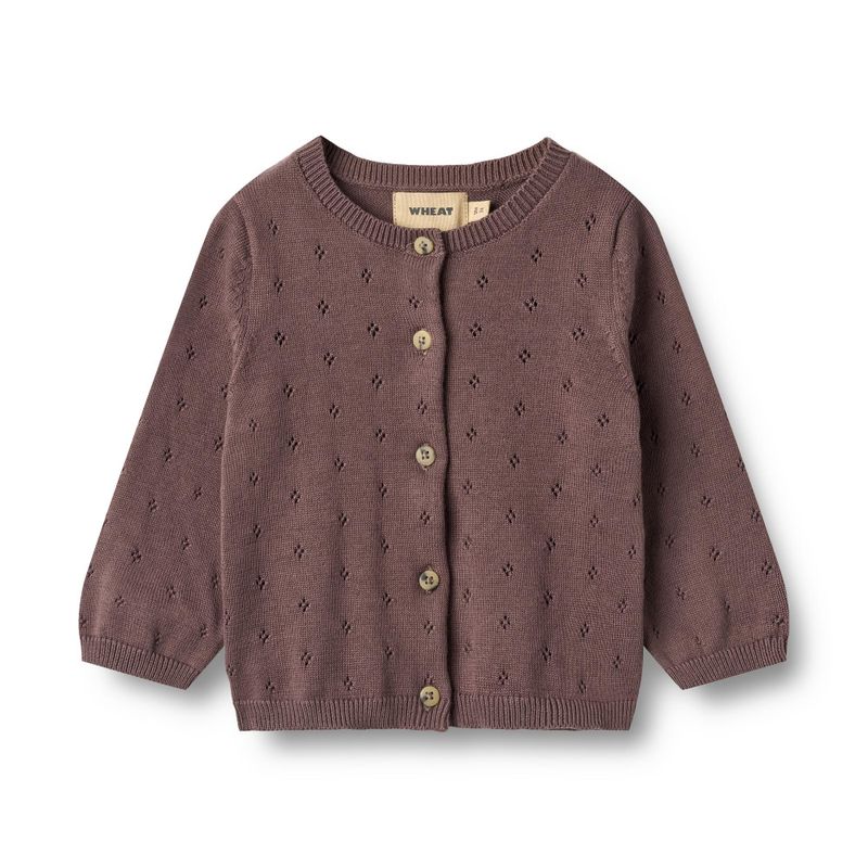 Wheat, Knit Cardigan Maia Baby, Plum