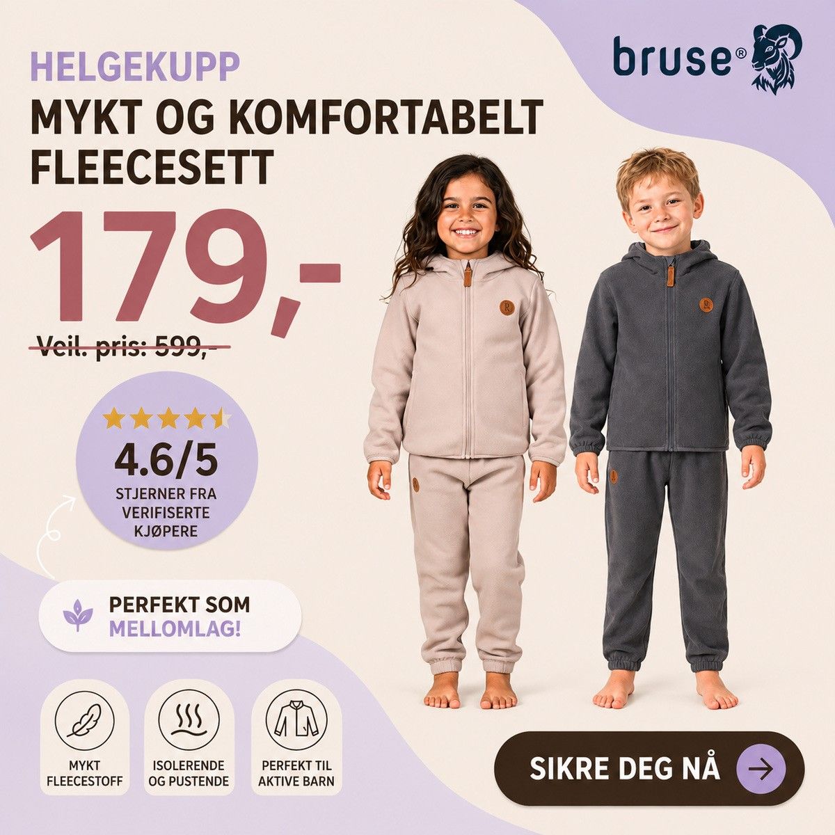 Fleece på tilbud