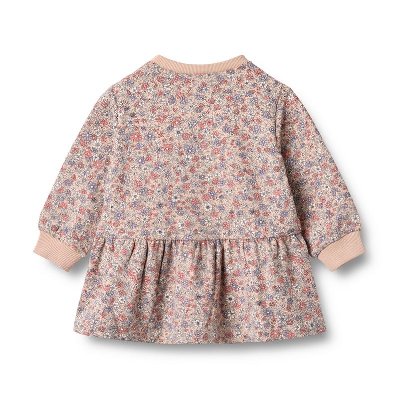 Wheat, Sweat Dress L/S Zenia, Baby, Rose Dust Flowers