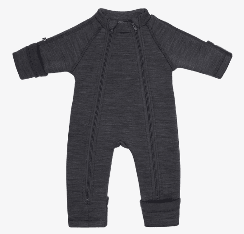 Smallstuff, Jumpsuit 2 zip prematur, merinoull, Dark grey